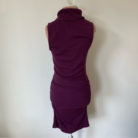 Michael Stars Macy Sleeveless Stretch Cotton Blend Turtleneck Body-Con Dress S - Picture 5 of 10